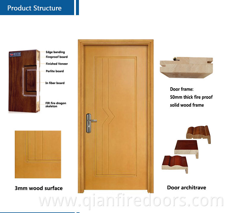 China new design fire rated hotel room exterior laminate main entry doors villa pivot interior door solid wooden